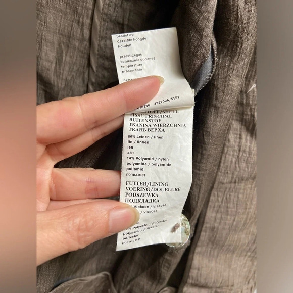 Marcona linen ruffled long sleeve lightweight jacket Sz 14 - Picture 11 of 16